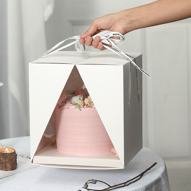 5PCS White Wedding & Birthday Cake Box