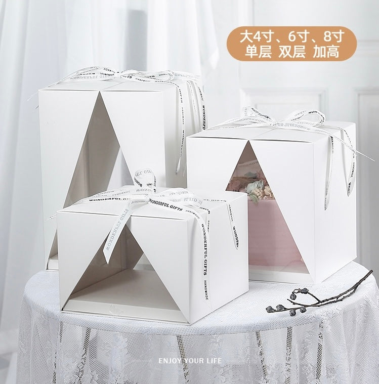 5PCS White Wedding & Birthday Cake Box