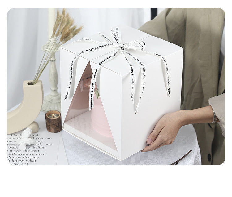5PCS White Wedding & Birthday Cake Box