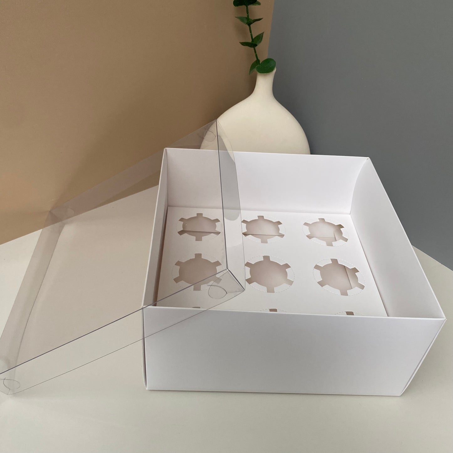10 boxes 9-cupcakes box with clear lid