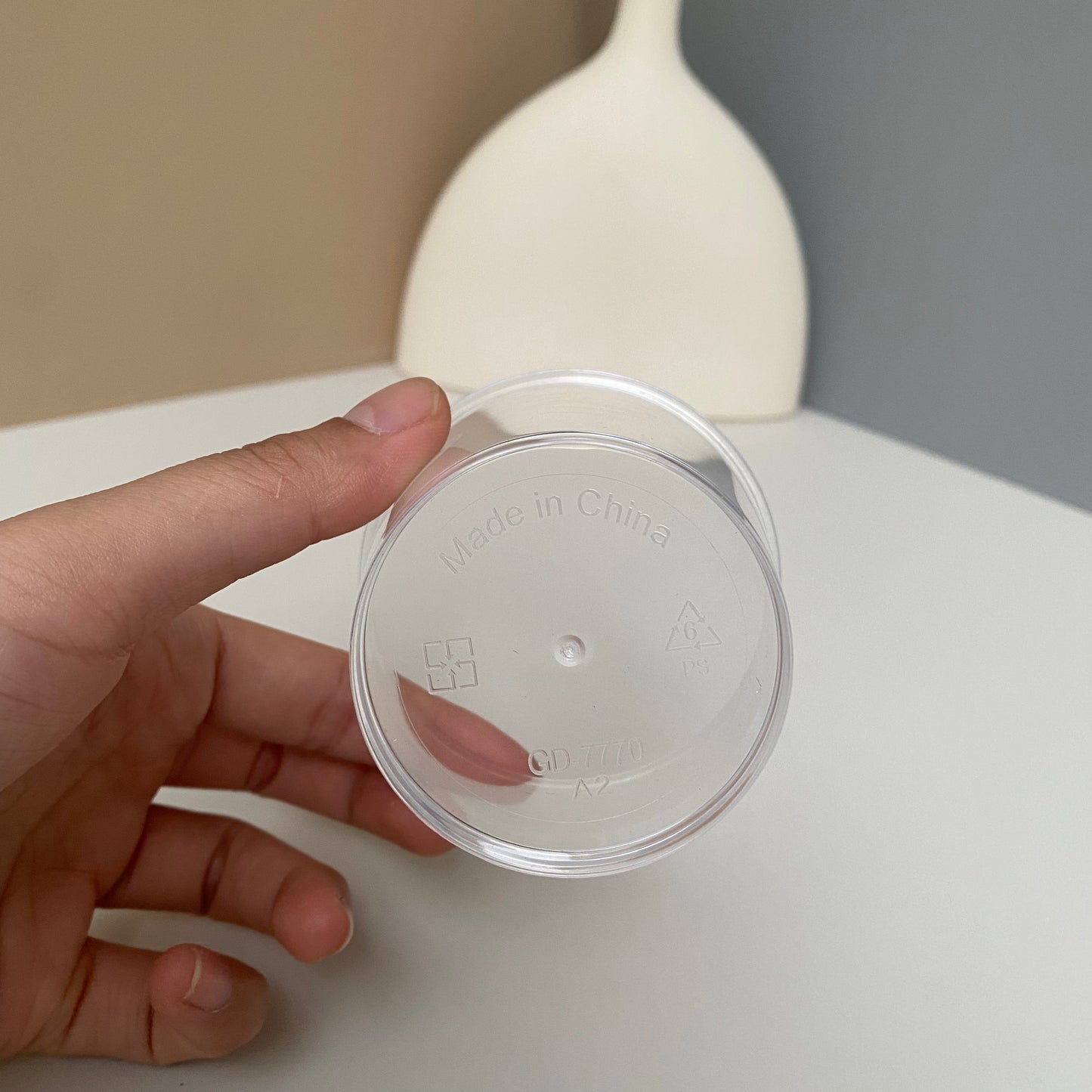 100 sets 200ML acrylic clear round cup with clear spoon