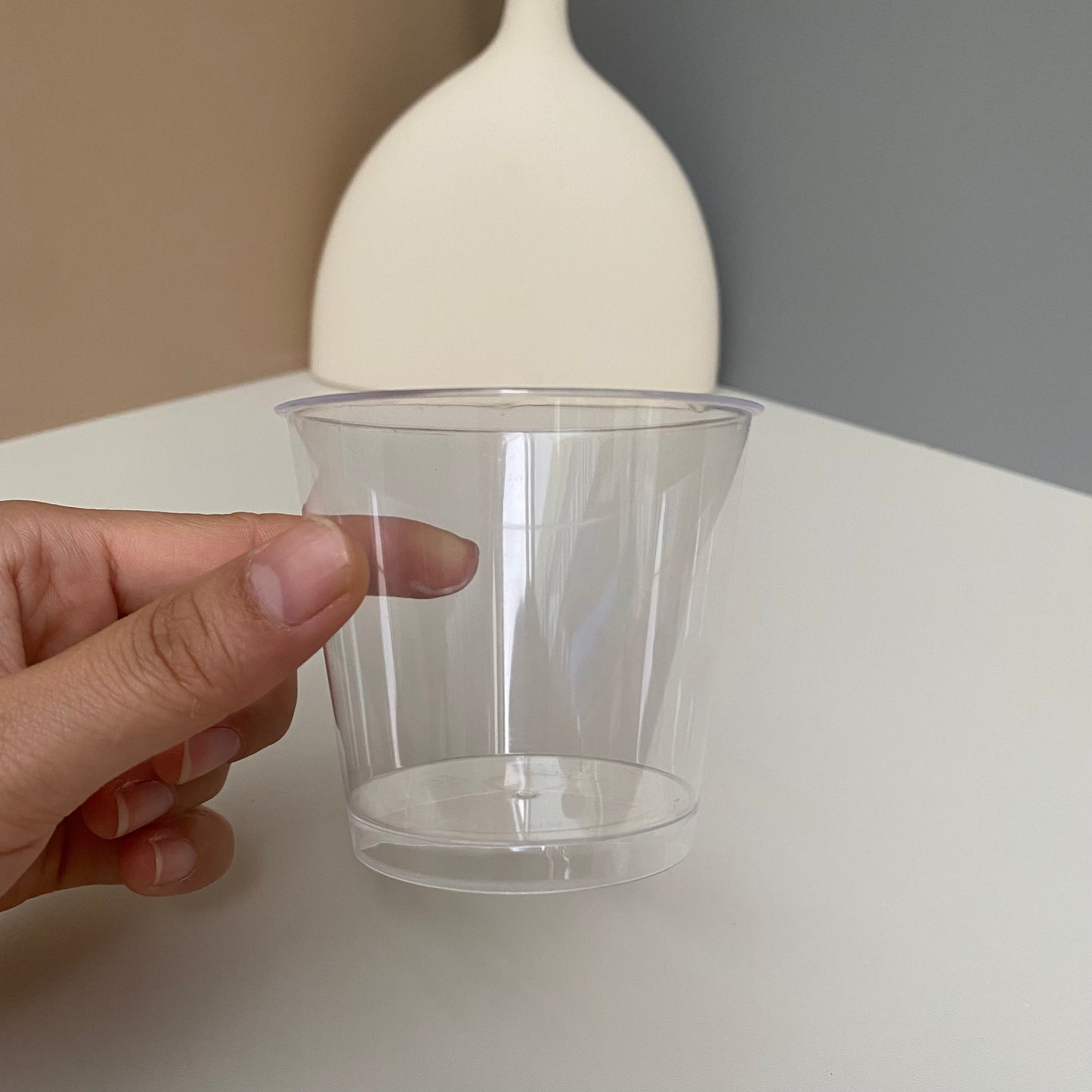 100 sets 200ML acrylic clear round cup with clear spoon