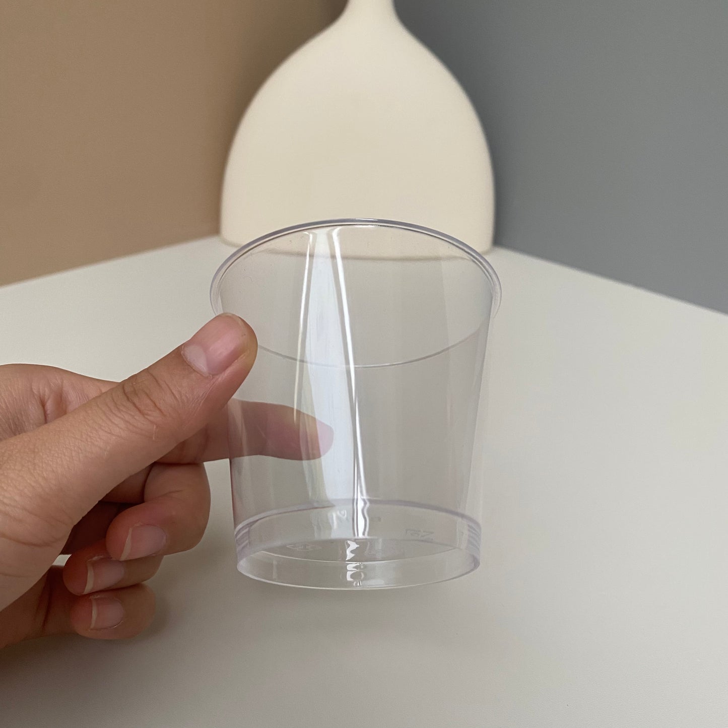 100 sets 200ML acrylic clear round cup with clear spoon