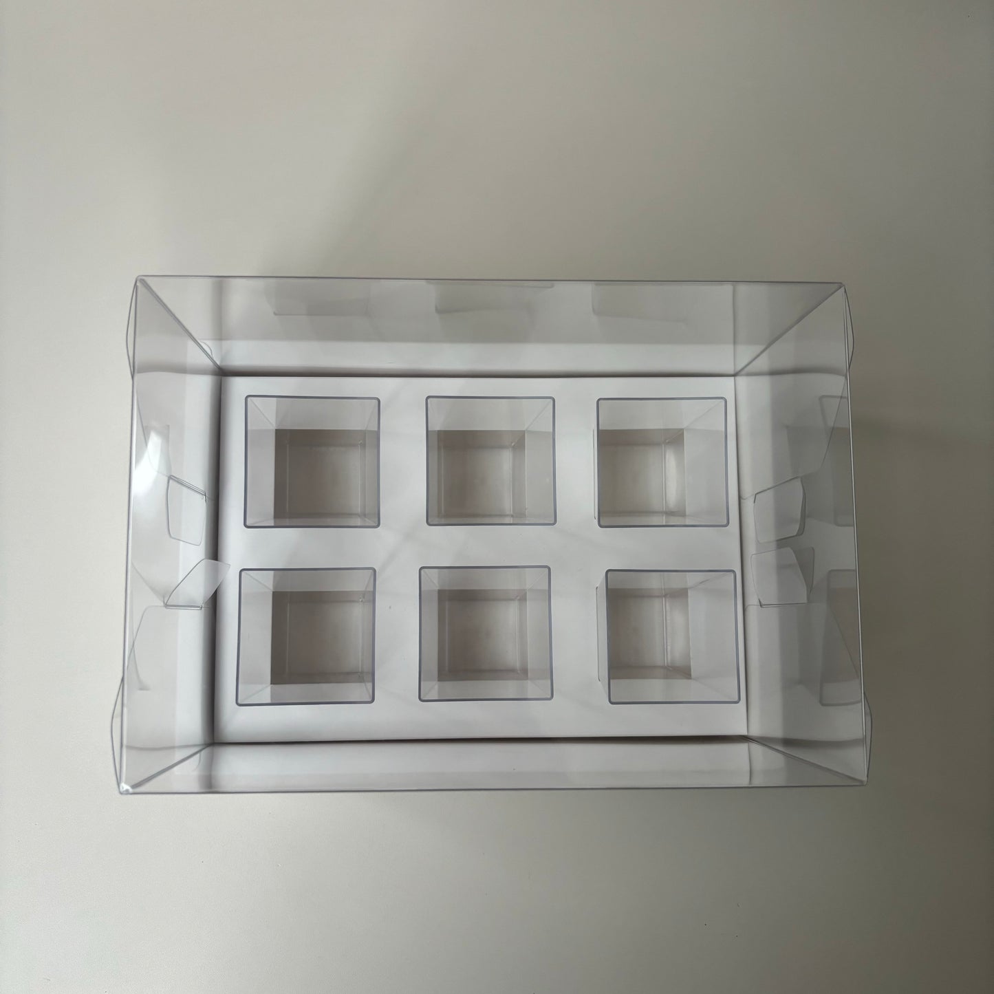 10 boxes 6-count 3.4OZ square shooter box with clear lid