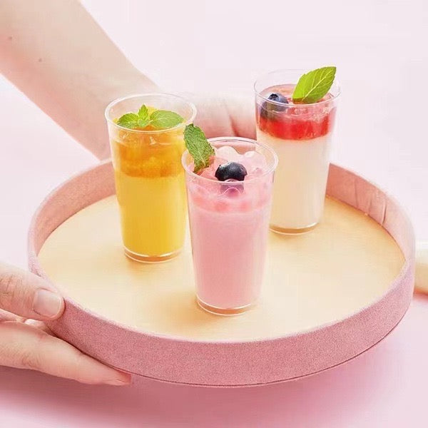 100 sets 3OZ clear acrylic round shooter cup with clear spoon