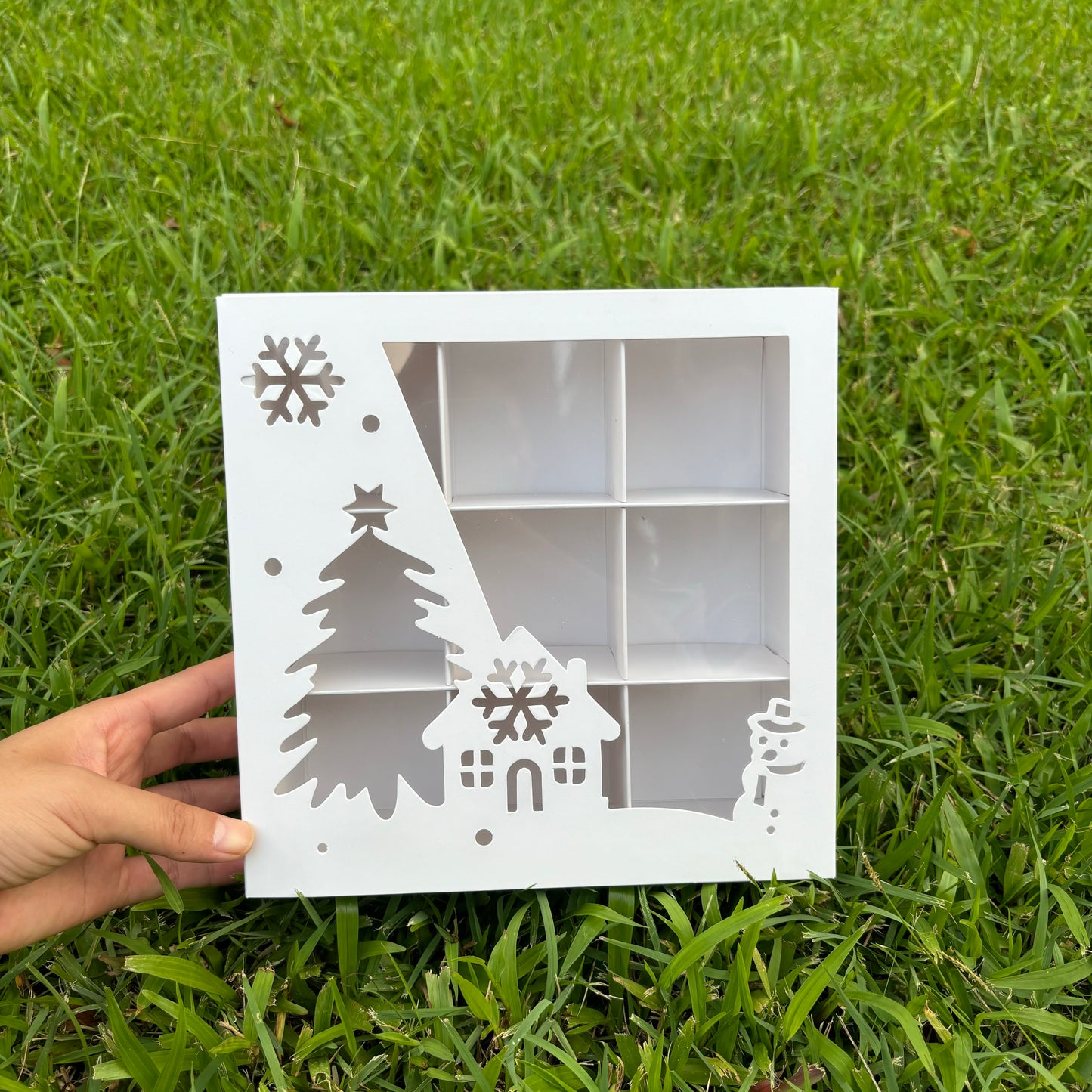 10 boxes 9-compartments white Christmas cookies box