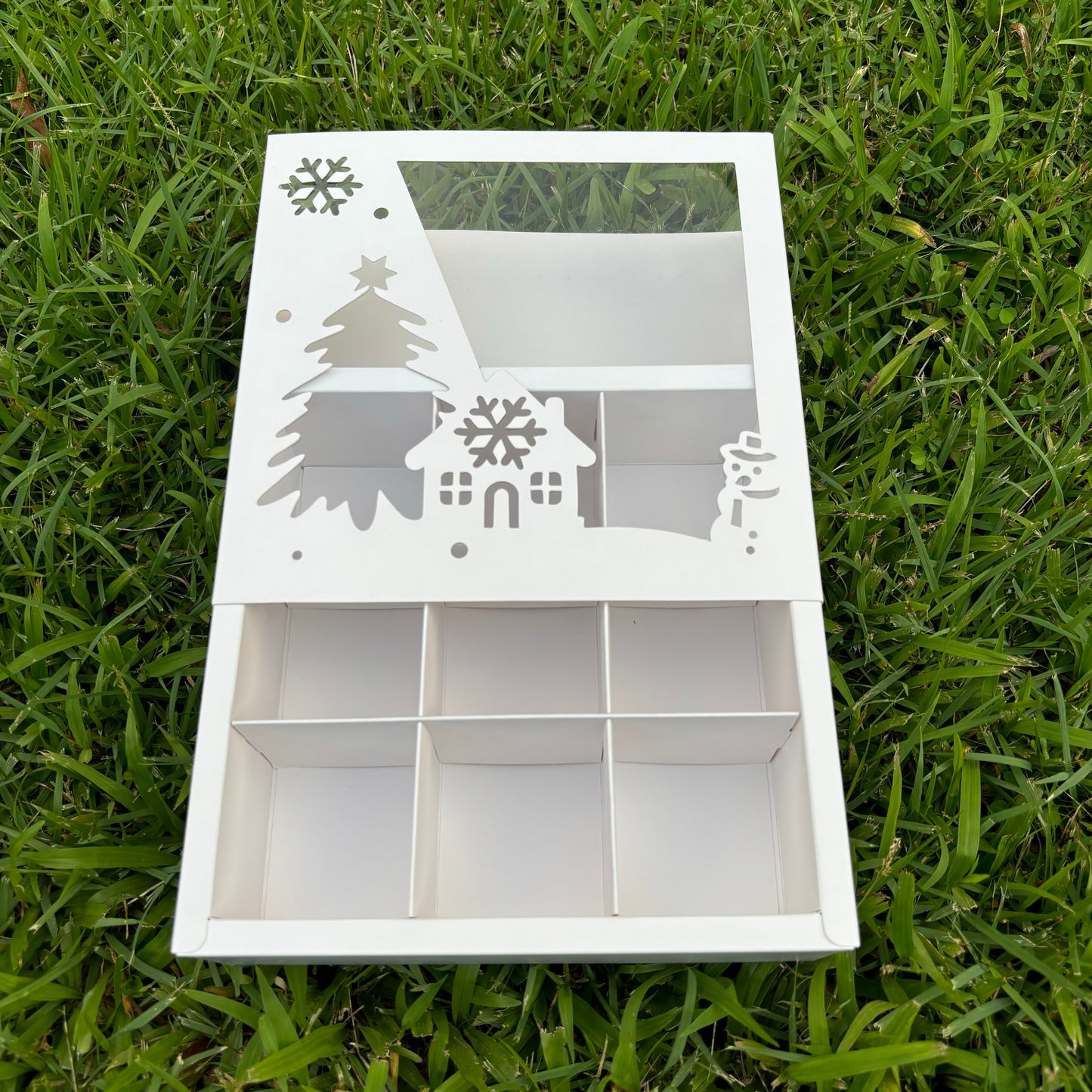 10 boxes 9-compartments white Christmas cookies box