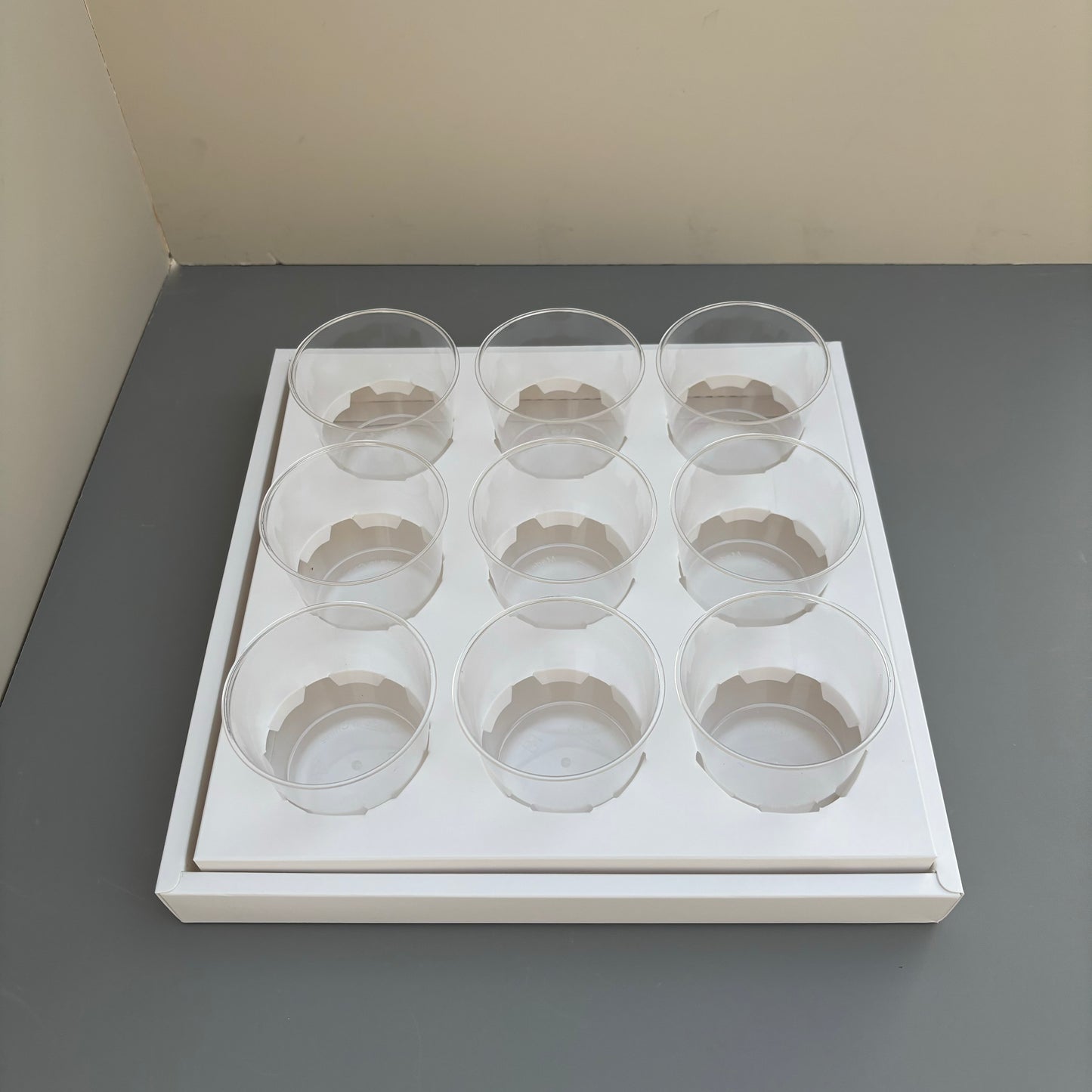 10PCS 9-cupcakes/200ML clear cup paper box with clear lid