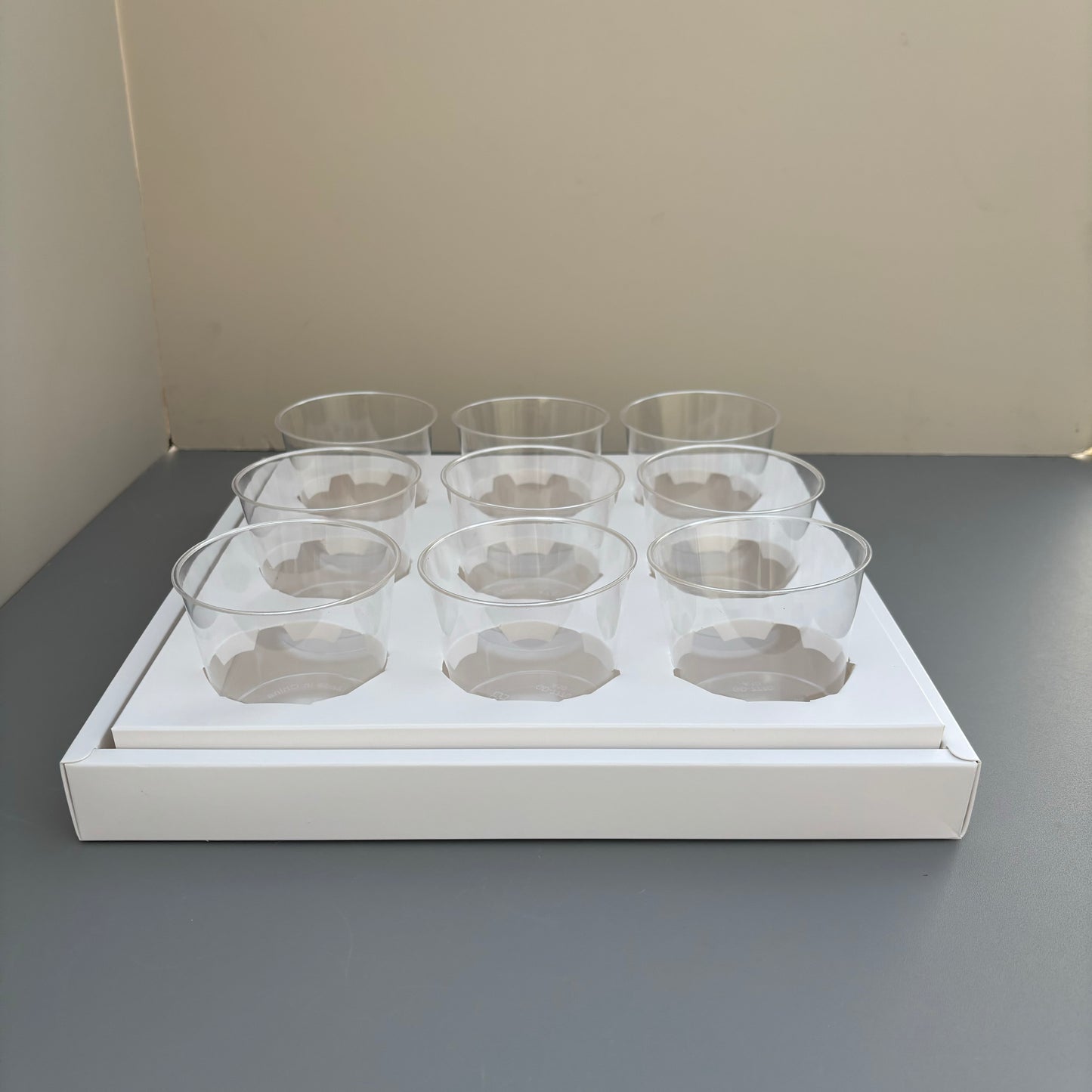 10PCS 9-cupcakes/200ML clear cup paper box with clear lid