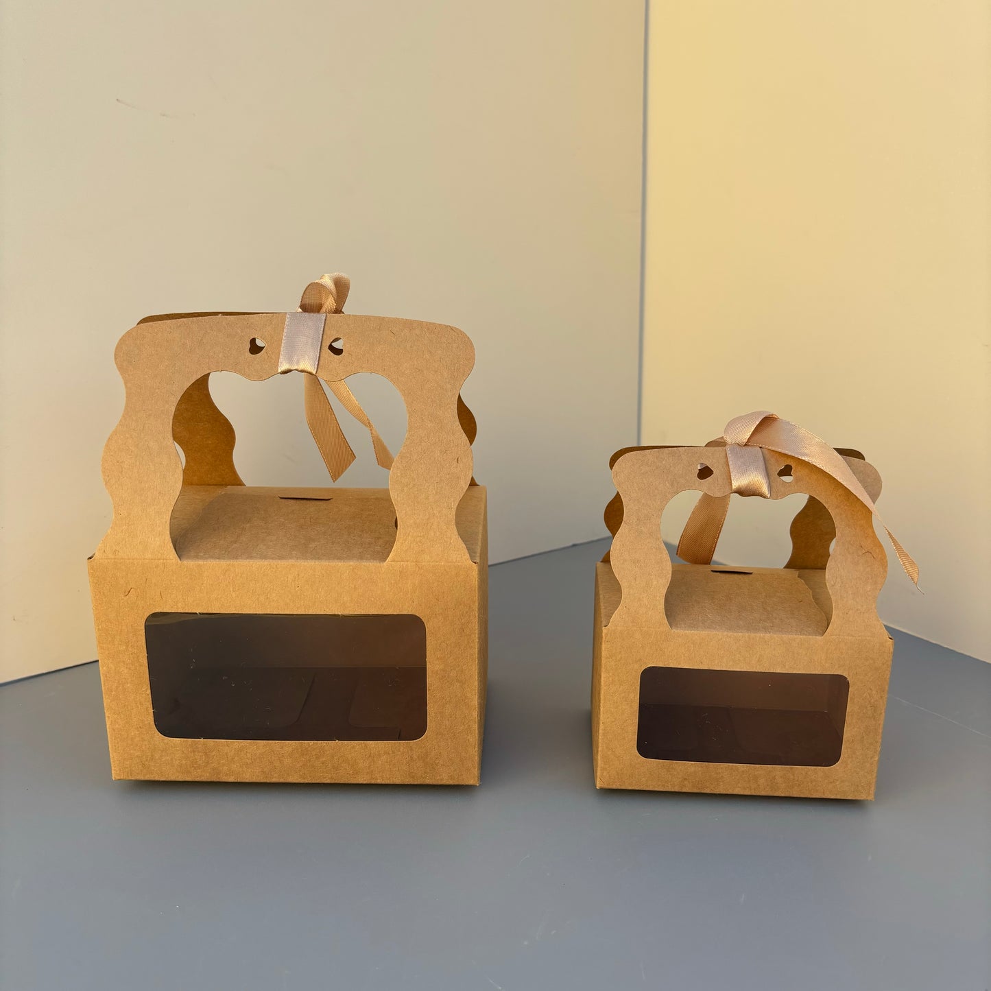 50PCS White/Kraft Cookies & Pastry & Candy Box With Ribbon