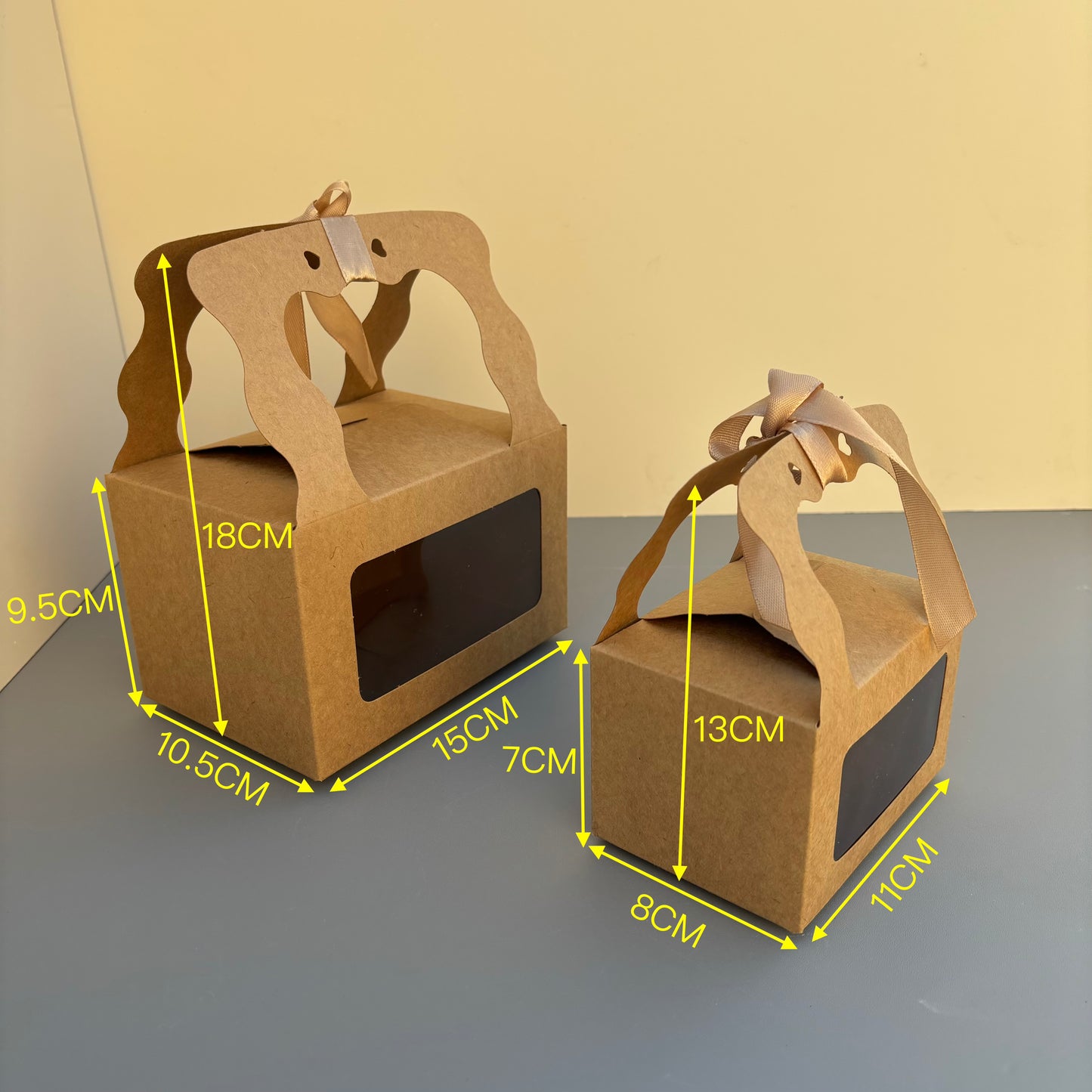 50PCS White/Kraft Cookies & Pastry & Candy Box With Ribbon