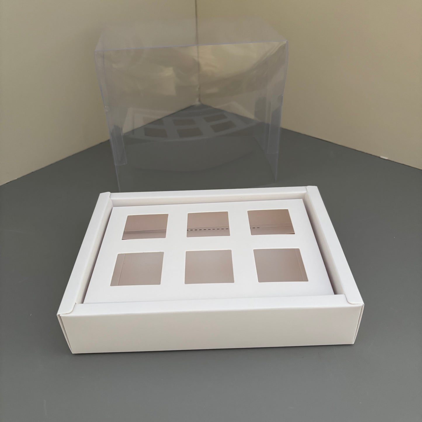 10 boxes 6-count 3OZ square shooter box with clear lid