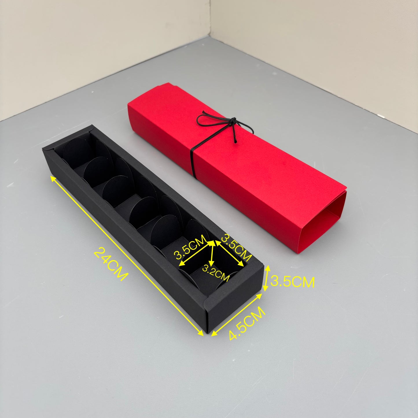 50PCS 6-chocolate box with red sleeve