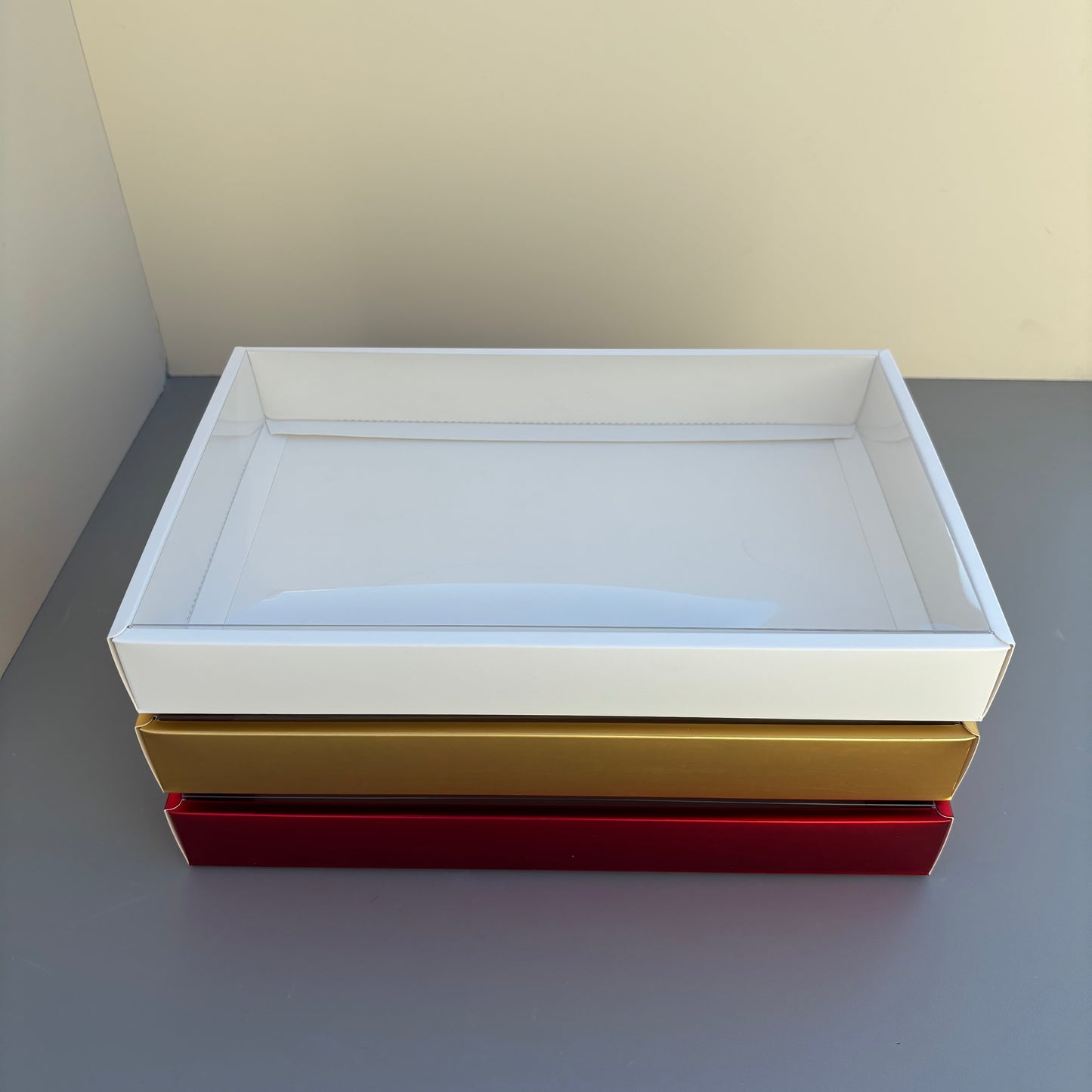 10PCS strawberry & cookies & chocolate paper base box with clear lid