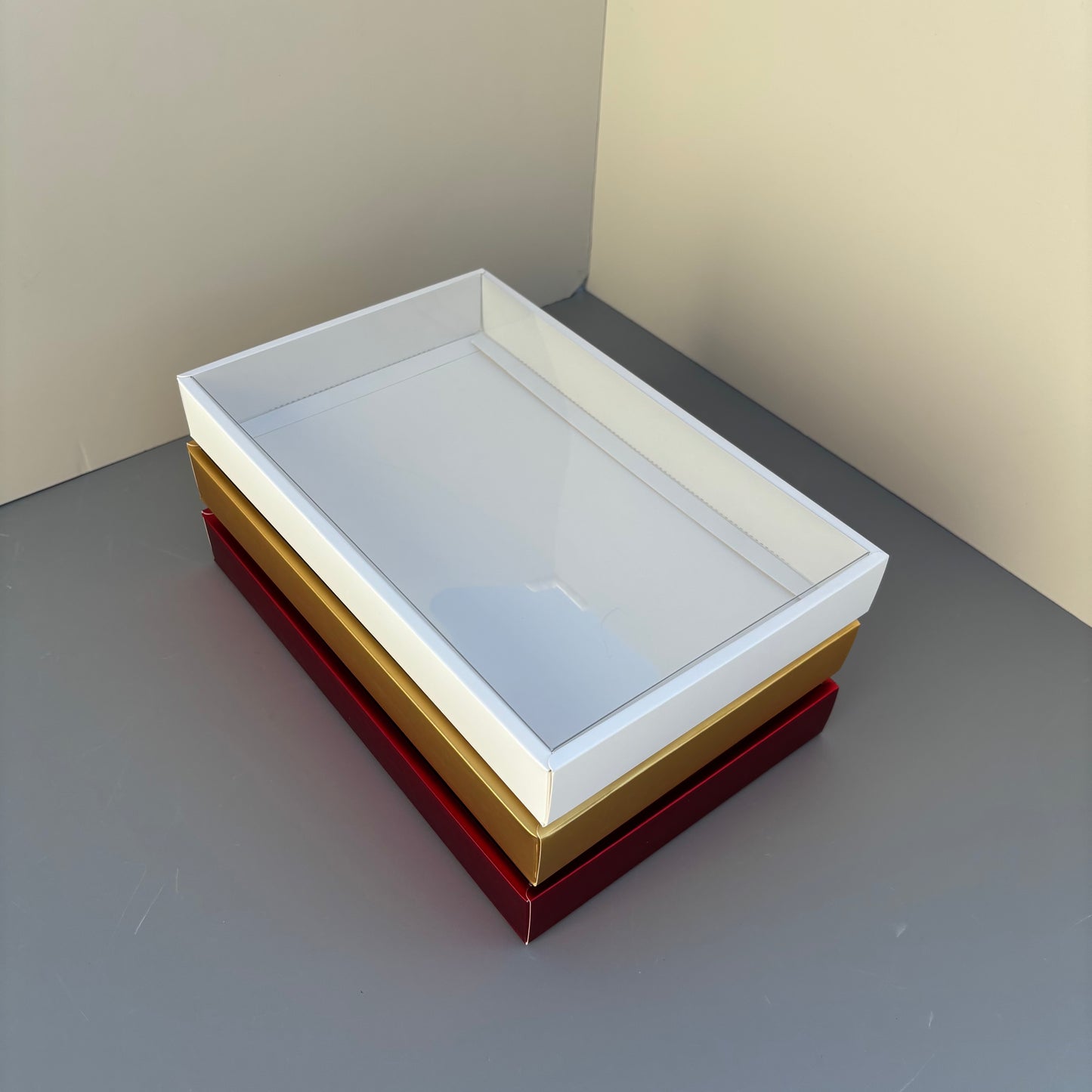 10PCS strawberry & cookies & chocolate paper base box with clear lid