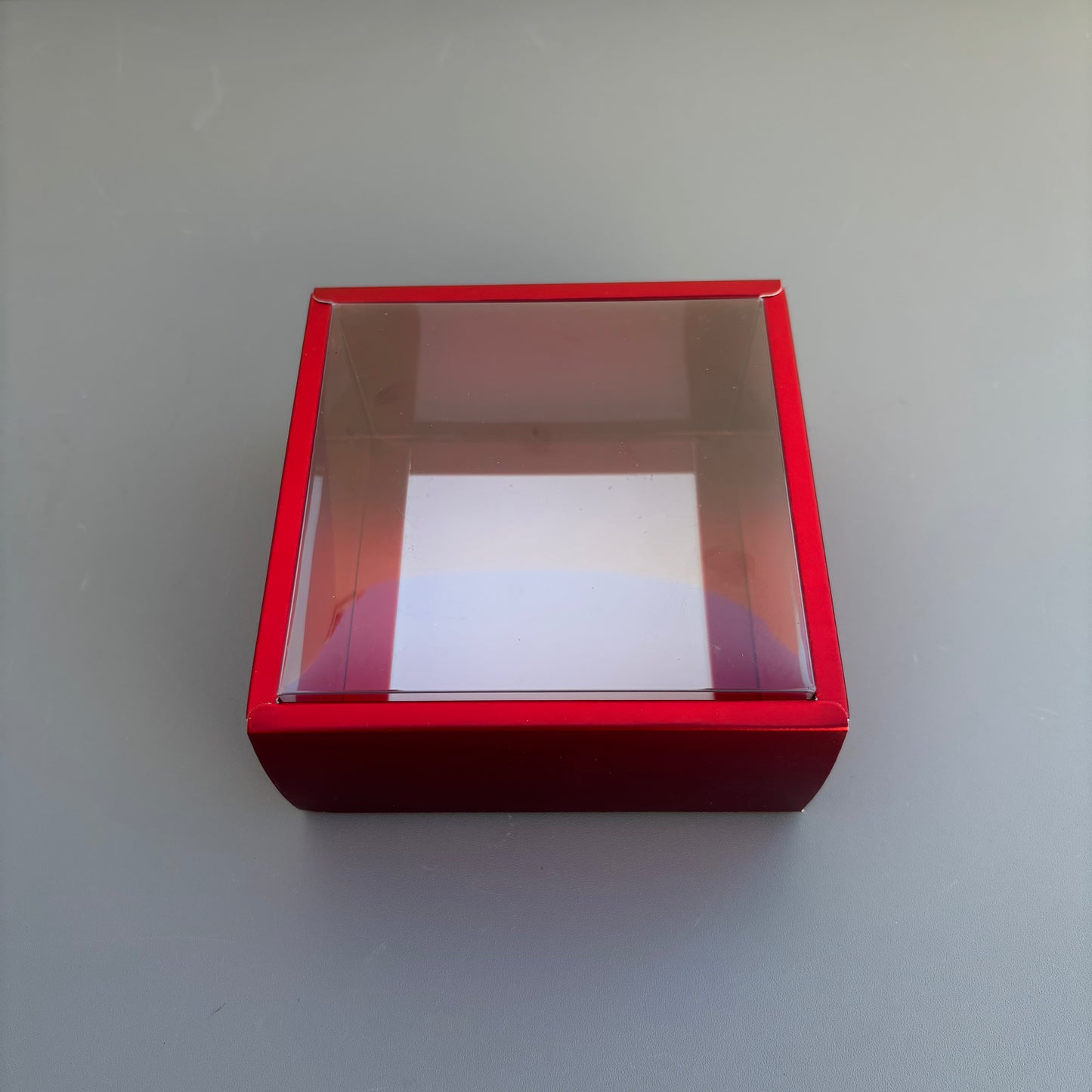 10PCS strawberry & cookies & chocolate red paper base box with clear lid