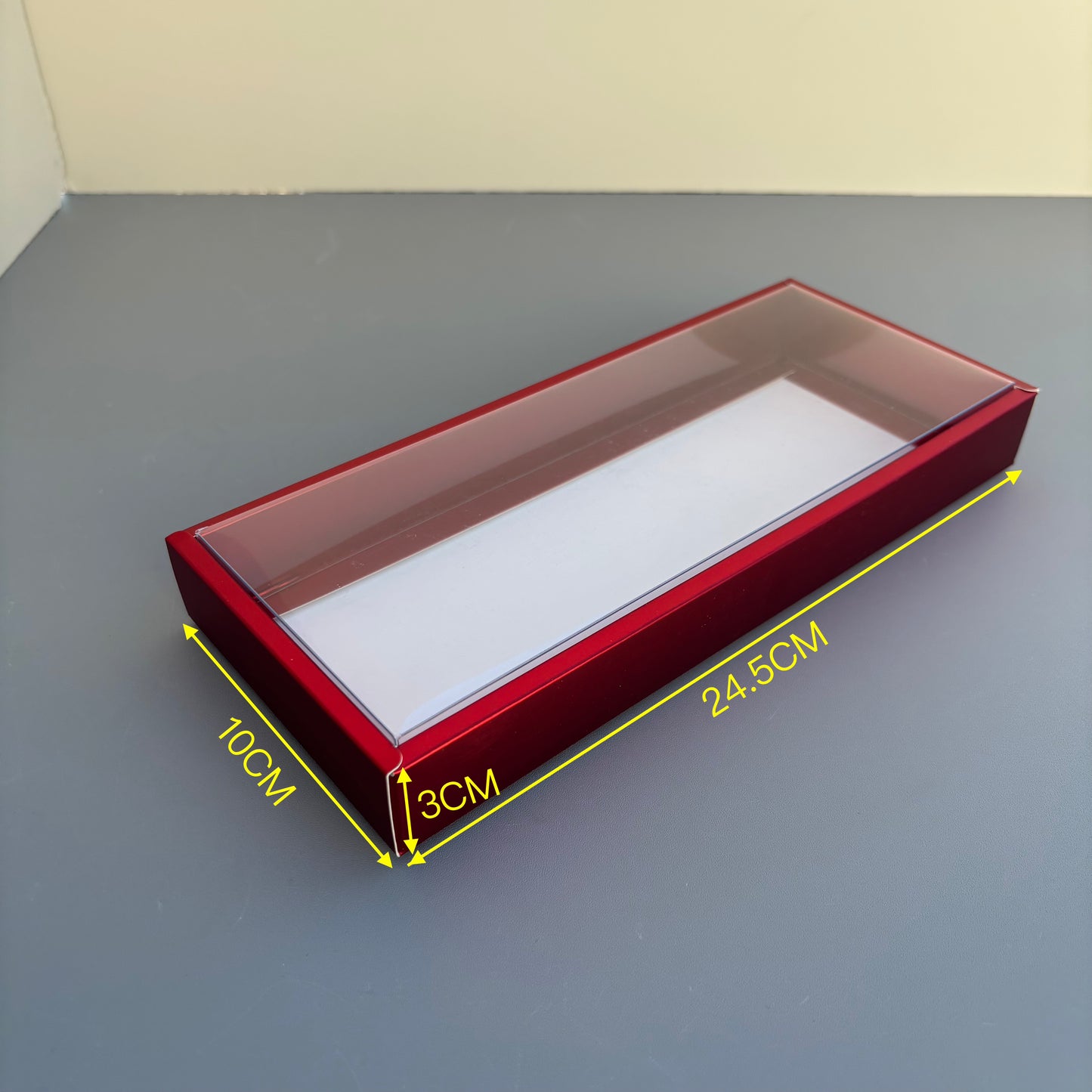 10PCS strawberry & cookies & chocolate red paper base box with clear lid