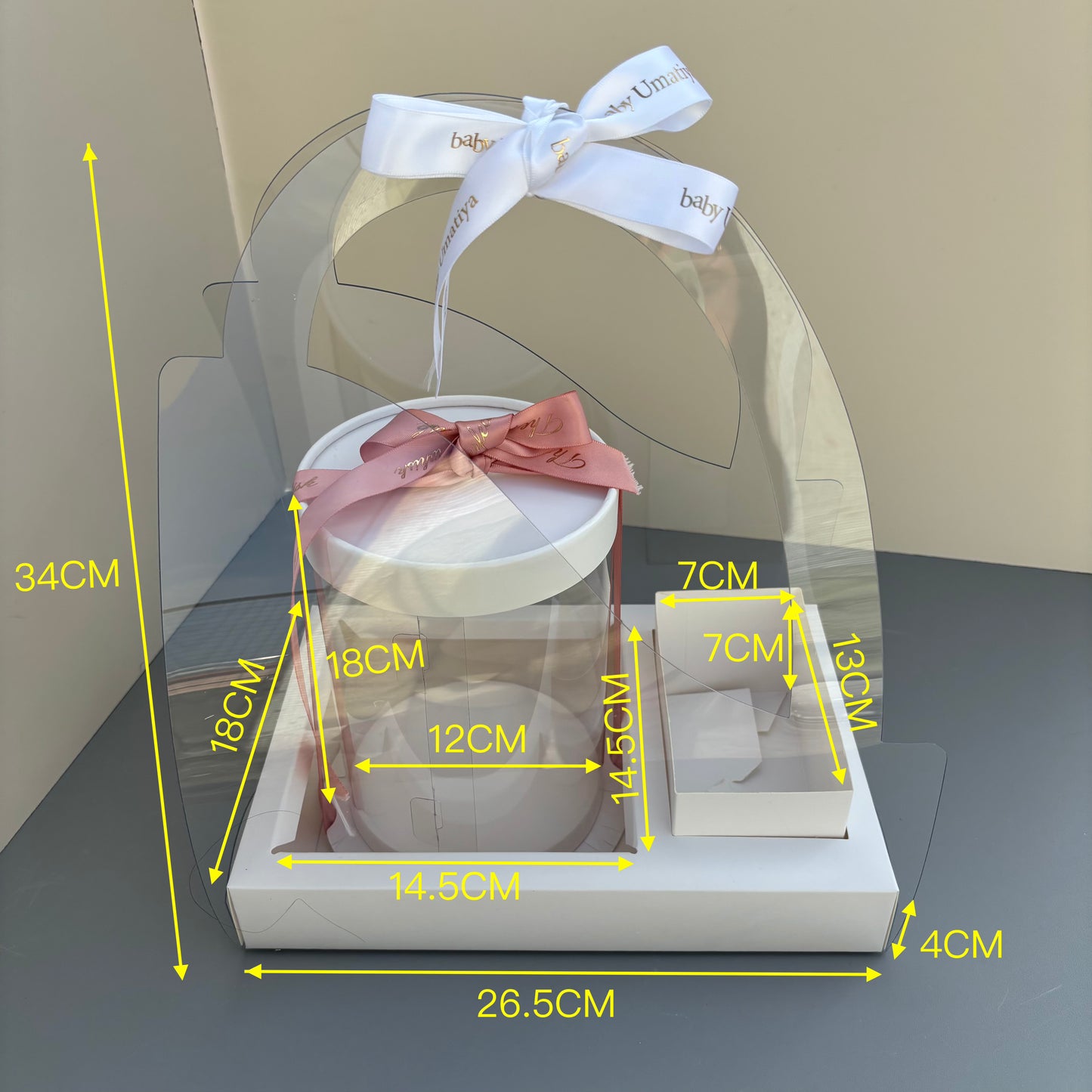 5 boxes 4in mini cake box & flower gift box(Ribbon Excluded)