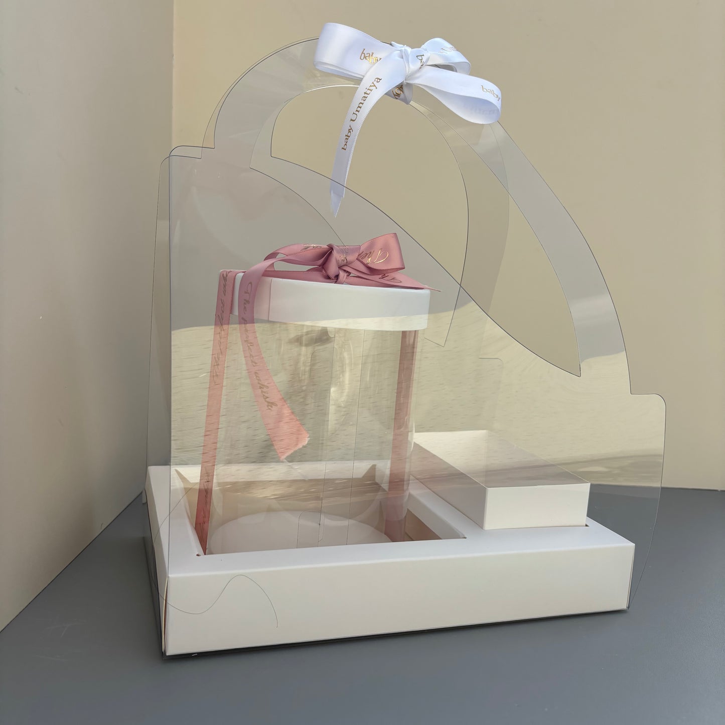 5 boxes 4in mini cake box & flower gift box(Ribbon Excluded)