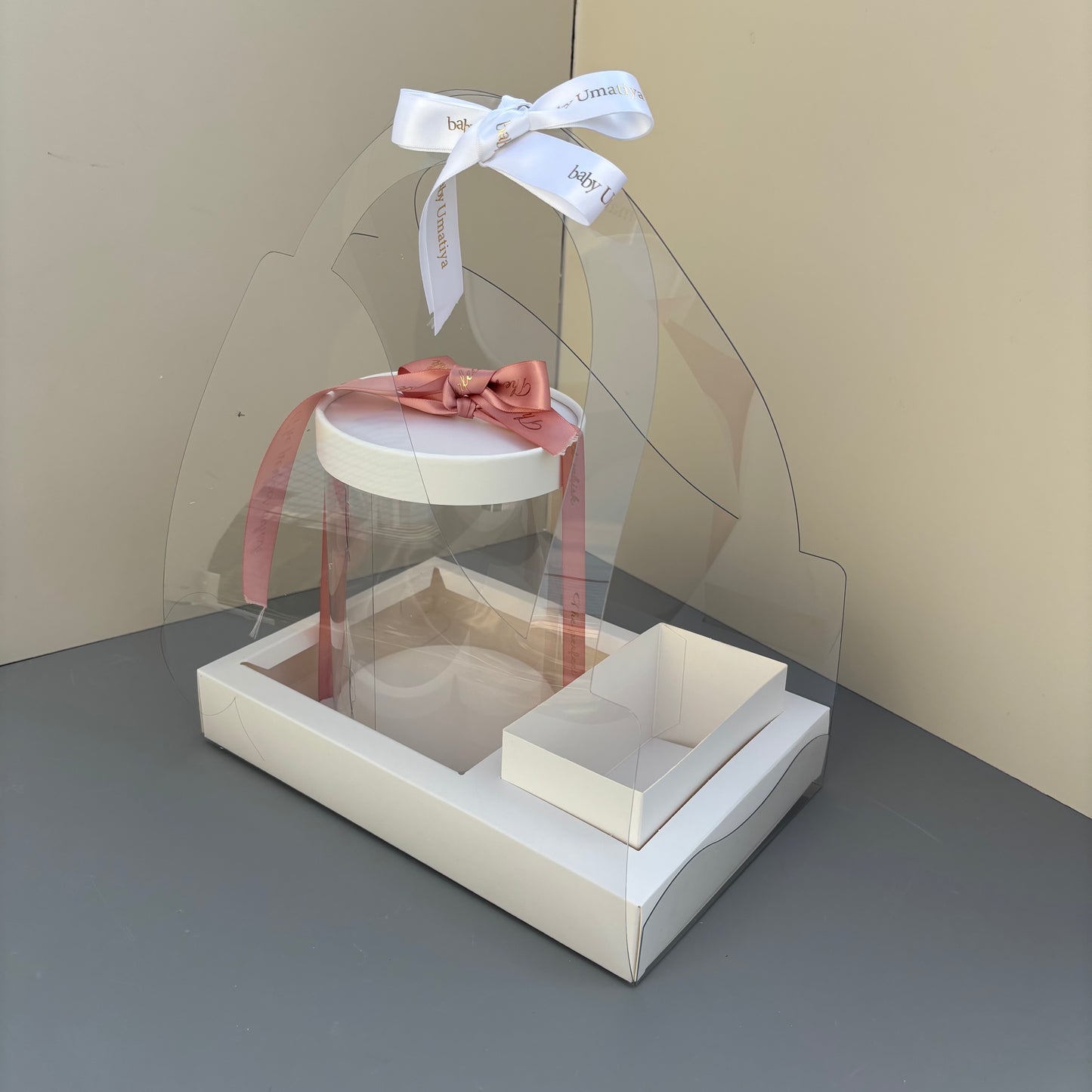 5 boxes 4in mini cake box & flower gift box(Ribbon Excluded)