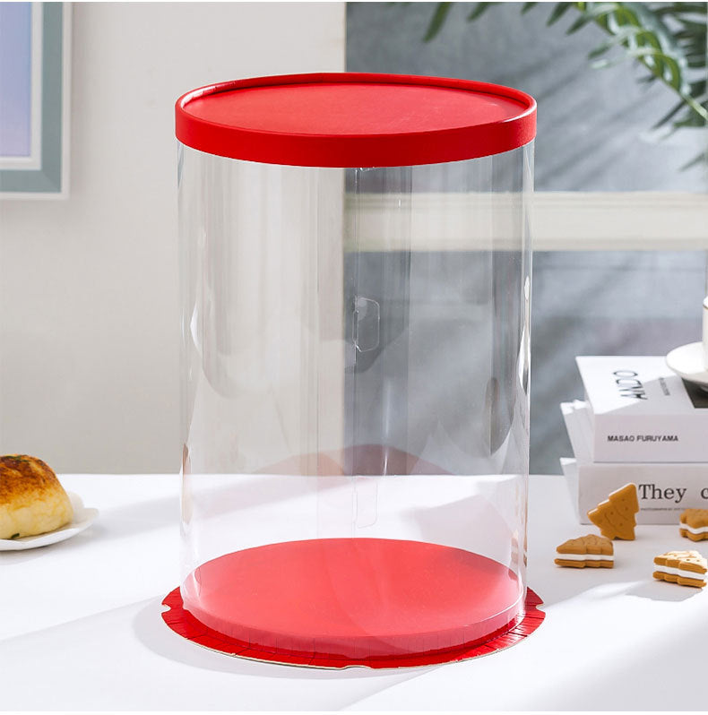 10 boxes red round tall cake box