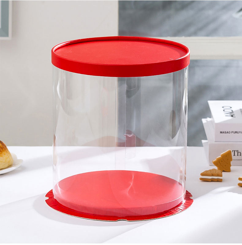 10 boxes red round tall cake box
