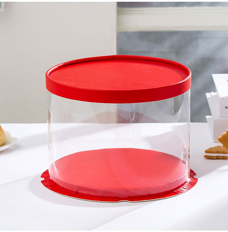 10 boxes red round tall cake box