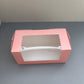 100PCS Pink Paper Bakery Box with Window for Cookies Pumpkin Roll Pastry Loaf Muffins Breads Dessert