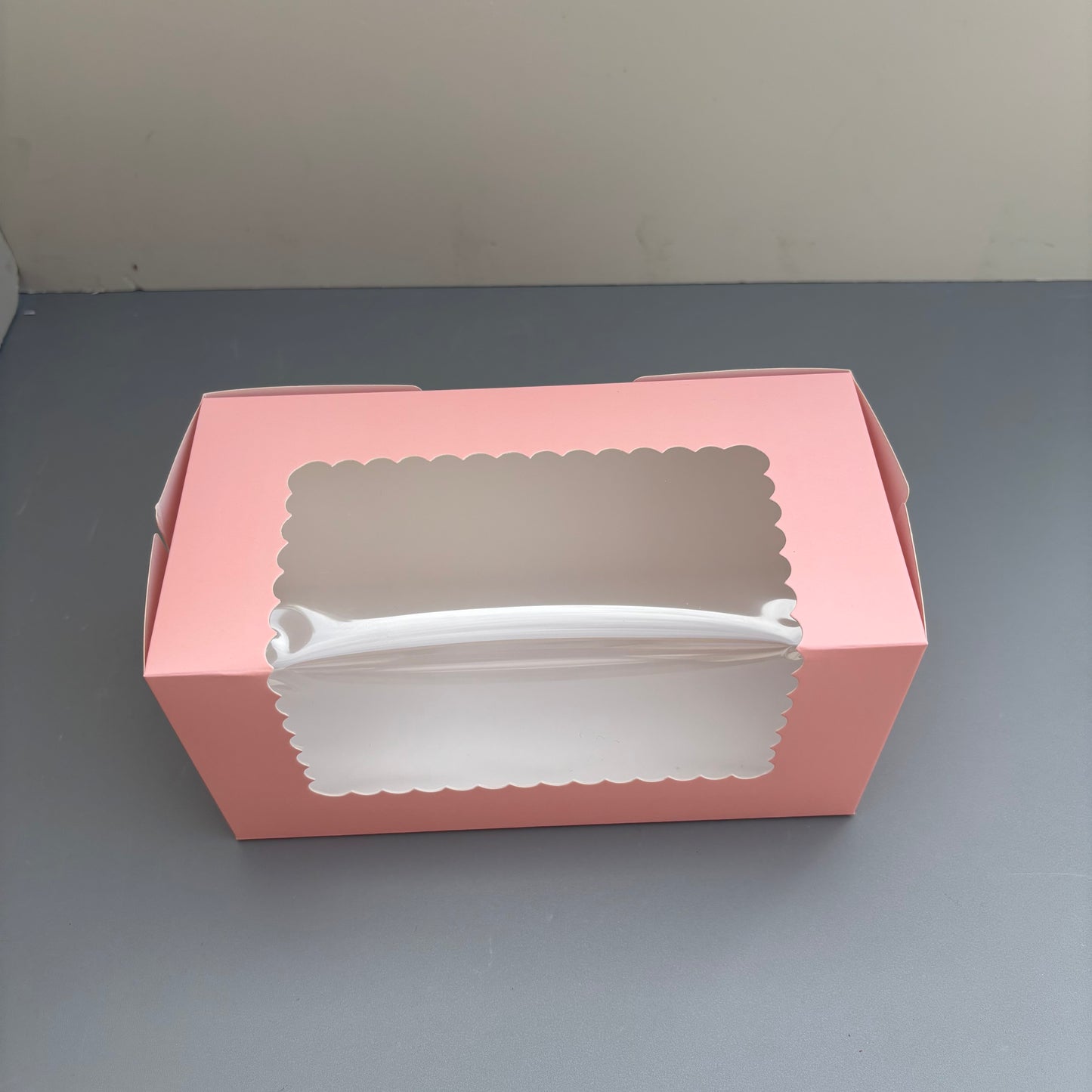 100PCS Pink Paper Bakery Box with Window for Cookies Pumpkin Roll Pastry Loaf Muffins Breads Dessert