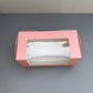 100PCS Pink Paper Bakery Box with Window for Cookies Pumpkin Roll Pastry Loaf Muffins Breads Dessert