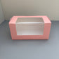 100PCS Pink Paper Bakery Box with Window for Cookies Pumpkin Roll Pastry Loaf Muffins Breads Dessert