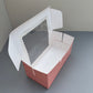 100PCS Pink Paper Bakery Box with Window for Cookies Pumpkin Roll Pastry Loaf Muffins Breads Dessert