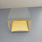 Clear Mini Cake & Puff Treat Box with Gold Paper Insert