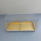 Clear Mini Cake & Puff Treat Box with Gold Paper Insert