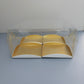 Clear Mini Cake & Puff Treat Box with Gold Paper Insert