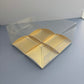 Clear Mini Cake & Puff Treat Box with Gold Paper Insert