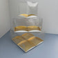 Clear Mini Cake & Puff Treat Box with Gold Paper Insert