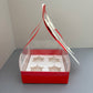 10PCS Valentine's Day Red 4-cupcakes Box with Bow Tie