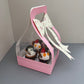 10PCS Valentine's Day Pink 4-cupcakes Box with Bow Tie
