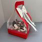 10PCS Valentine's Day Red 4-cupcakes Box with Bow Tie