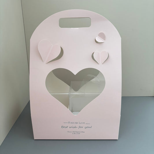 5 Boxes Pink Butterfly & Heart Cake Flower Box