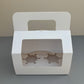 White Cupcake Window Handle Box With Paper Insert