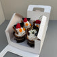 White Cupcake Window Handle Box With Paper Insert