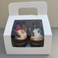 White Cupcake Window Handle Box With Paper Insert
