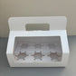 White Cupcake Window Handle Box With Paper Insert