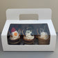 White Cupcake Window Handle Box With Paper Insert
