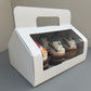 White Cupcake Window Handle Box With Paper Insert