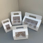 White Cupcake Window Handle Box With Paper Insert