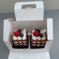 20PCS White Paper Handle Dessert Bakery Box with Insert