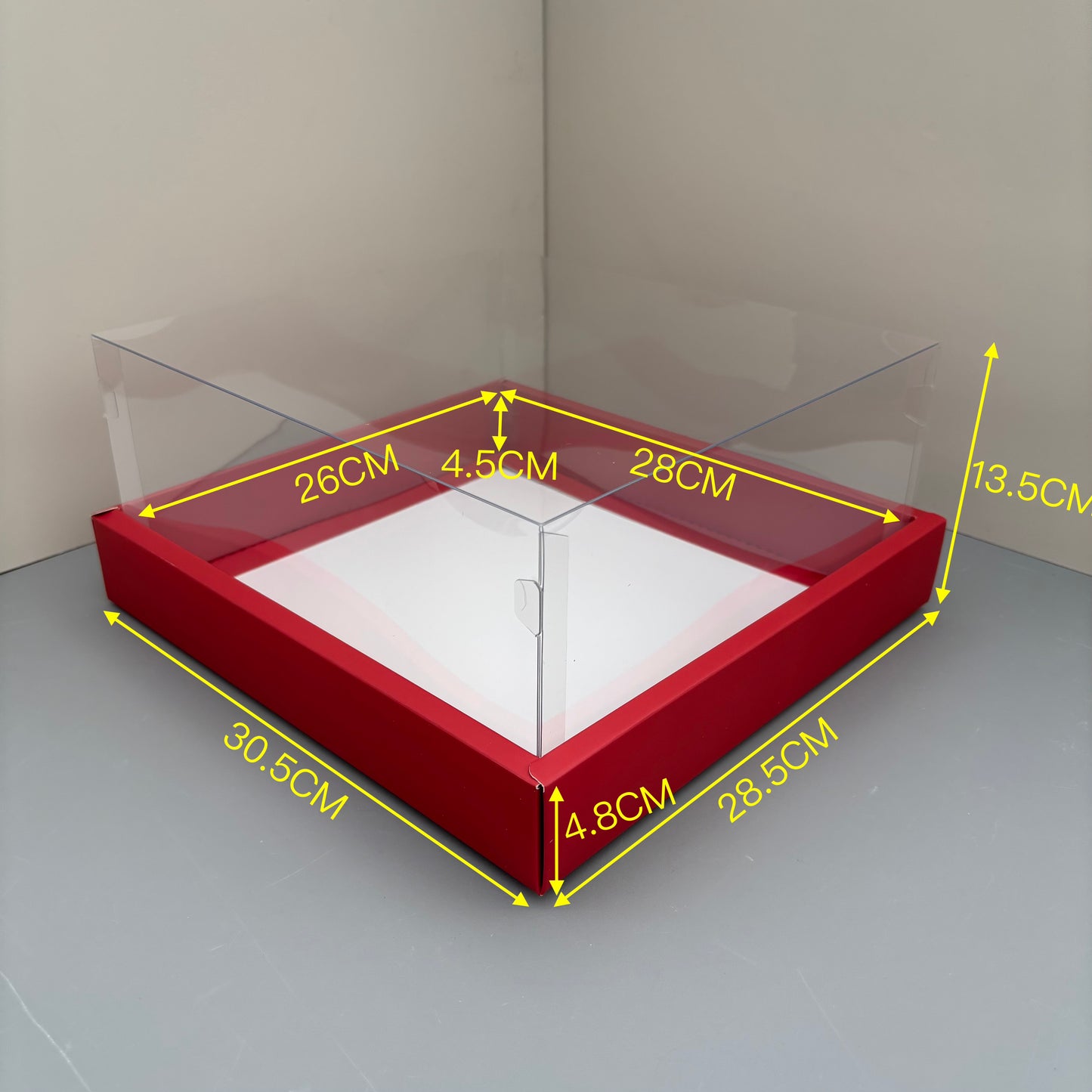 10PCS Square Charcuterie & Food Box Paper Base Box with Clear Cover